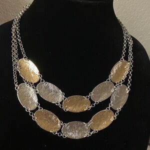 Chic Two-Tone Gold and Silver Tone Women's Necklace